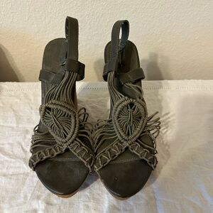 MIA Olive Green Wedges